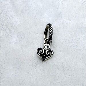 Brighton Silver and Black Heart Charm Bracelet